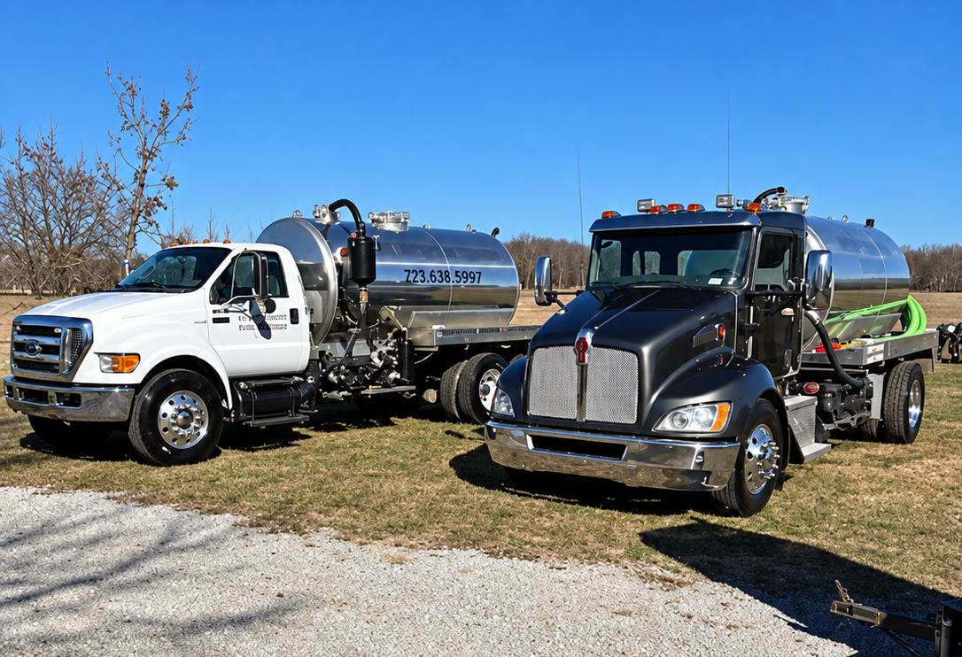 Bob's Septic Tank Cleaning fleet of service trucks